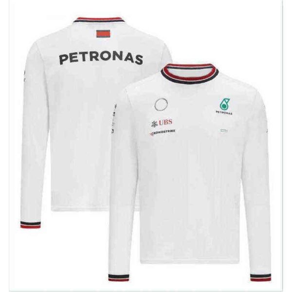 

petronas sweatshirts mens t shirts luxury brand mercedes amg f1 formula one racing women casual long sleeve t-shirts benz lewis hamilton tea, White;black