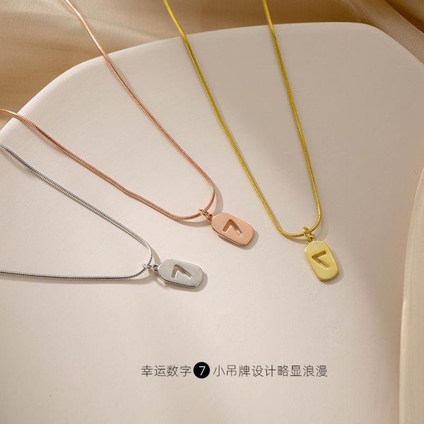 

pendant necklaces s925 sterling silver digital necklace clavicle chain net celebrity ins cold wind temperament jewelry