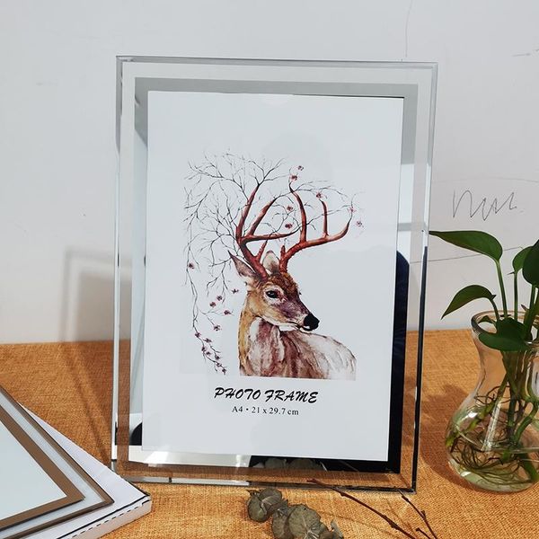 

crystal picture frame classic minimalist deskpo for pictures frames wall glass certificate