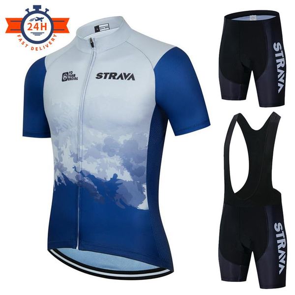 

pro cycling jersey set strava gray blue mtb racing bike clothes summer mountain bicycle clothing 2021 wear sets, Black;blue