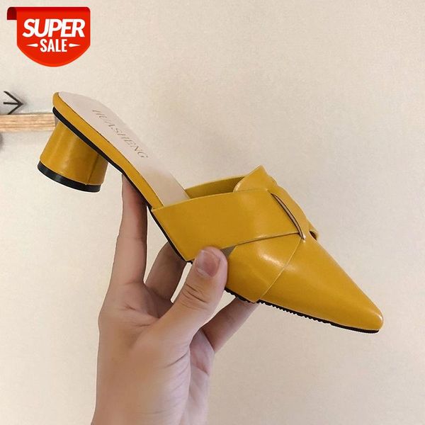 

summer riband decoration slippers women fashion round heel shoes casual sweet heels plus size 42 sandals #zo9w, Black