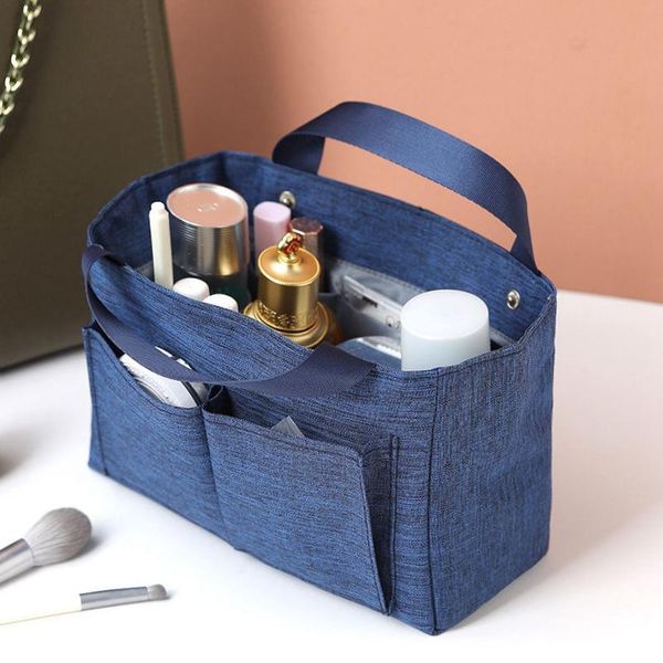 

cosmetic bags & cases women large capacity bag handbag inner multi-pockets storage makeup organizer luggage hand for