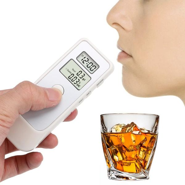 

car air freshener breathalyzer portable alcohol detector with clock backlight lcd screen breath tester breathalyser device