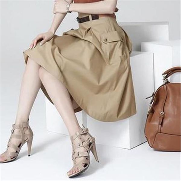 

faldas largas long plus size office women skirts mujer, Black