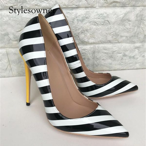

stylesowner selling for young lady woman wedding pumps high thin heels party mixed colors fashion female stiletto dress shoes, Black