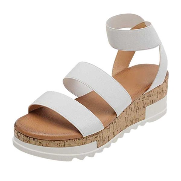 

platform sandals wedges shoes for women summer women's ladies round toe open-toed casual, Black