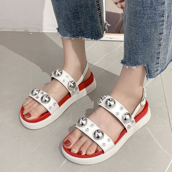 

sandals metal decoration platform women soft thick bottom sandalias mujer summer comfortable outdoor walking shoes zcjt, Black