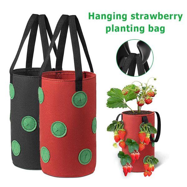 

planters & pots planting bag strawberry flower trough non-woven container grow planter pouch root bonsai plant pot