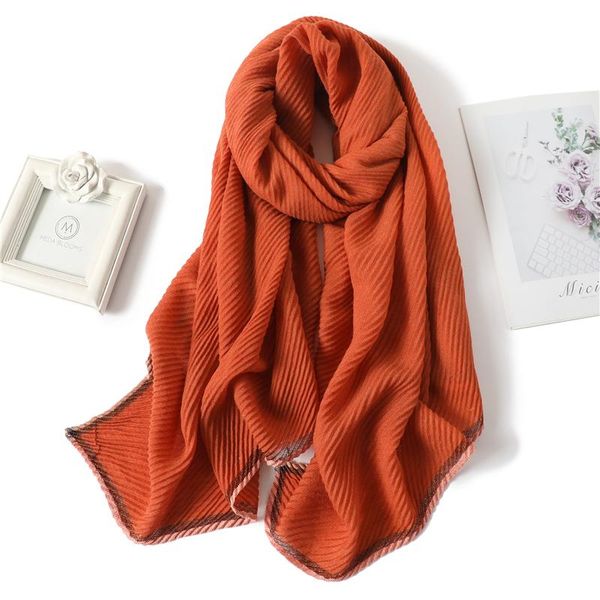 

scarves solid cotton scarf crinkle muslim shawl headband women pashmina hijab wraps female autumn winter warm bufanda stoles, Blue;gray