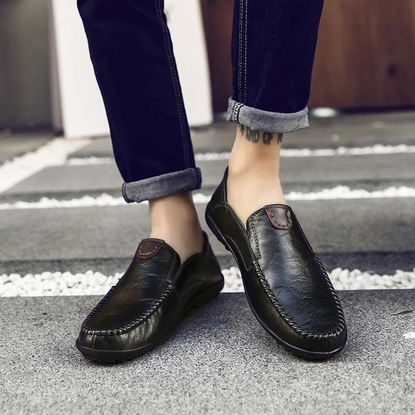 

mens designer shoes men age season leather trend of fashion casual men's is comfortable wear dress, Black