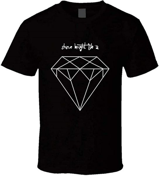

shine bright like a diamond t-shirt songs to text t-shirts dj rave club wear men's, White;black