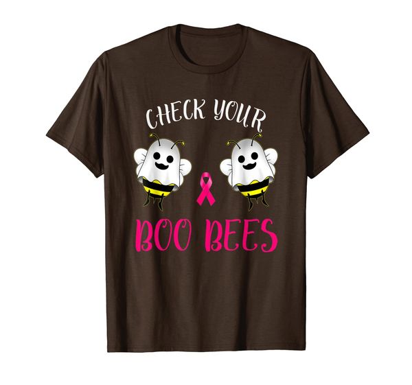 

breast cancer awareness funny check your boo bees women t-shirt, White;black
