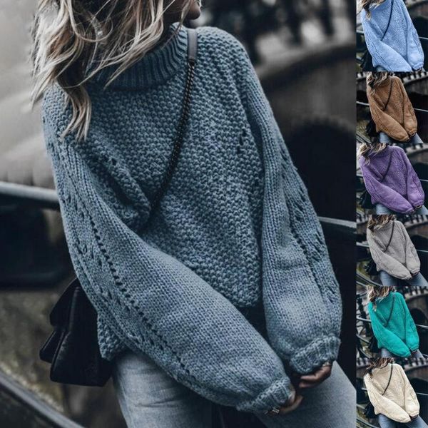 

women's sweaters solid color half high collar knitted sweater autumn winter hollow out long sleeve pullover streetwear, White;black