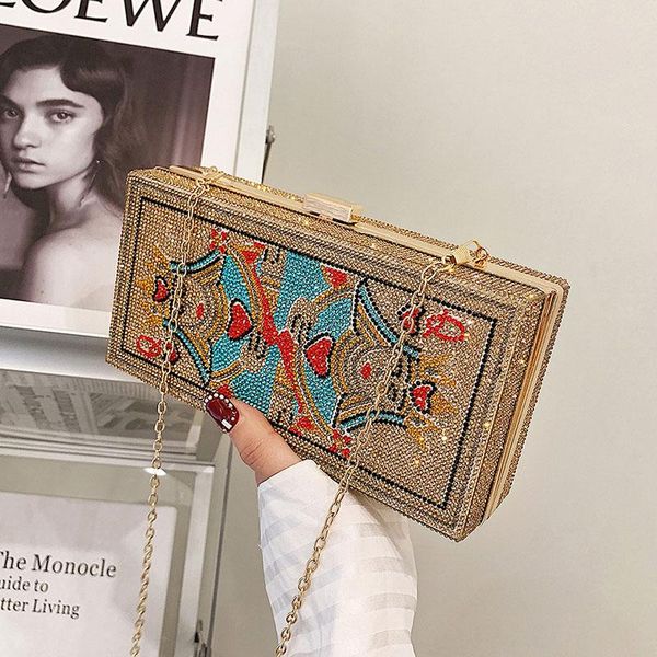 

evening bags luxury diamond party purse crystal dollar small clutch women's designer chain shoulder handbags ftb329