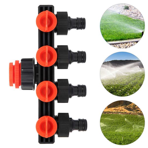 Rubinetto per irrigazione da giardino a 4 vie Distributore per tubo flessibile Distributore per irrigazione a goccia da giardino 4/7 8/11 Raccordi per tubi Connettore per tubi Strumento per irrigazione 210610