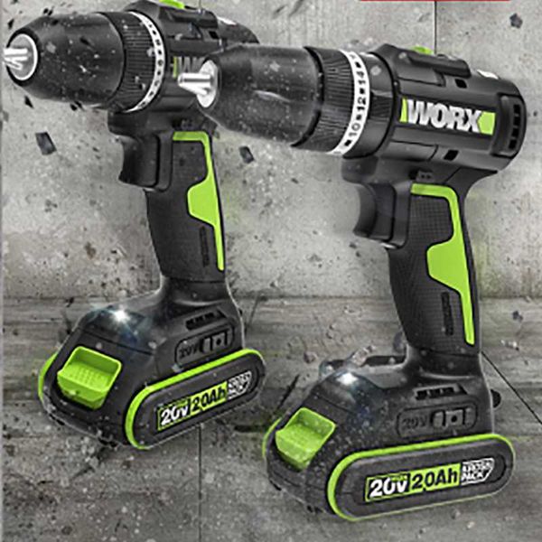 

professiona electric drills worx we212/we213 20v brushless lithium battery impact drill screw wood/concrete/steel driver-industry/light powe