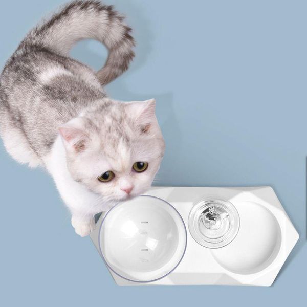 

pet dog bowl small medium cat automatic water dispenser raised stand double feeder supplies bowls & feeders
