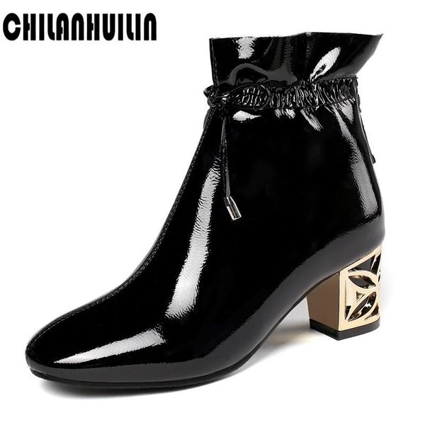 

boots comfortable elastic soft pu leather shoes woman ankle autumn winter hollow out high heel black fashion pumps