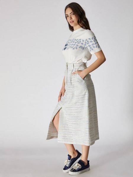 

skirts vekem woman v01-marker skirt high waist striped bell shape 2021 collection limited edition, Black