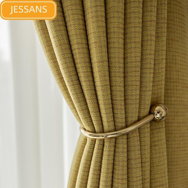 

curtain & drapes nordic light luxury cotton linen textured thicken shading curtains for living room bedroom finished customization