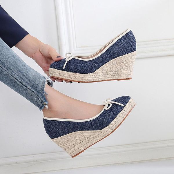 

dress shoes 2021 fashion high heels women party brand wedges elegant ladies pumps casual woman plus size 42, Black