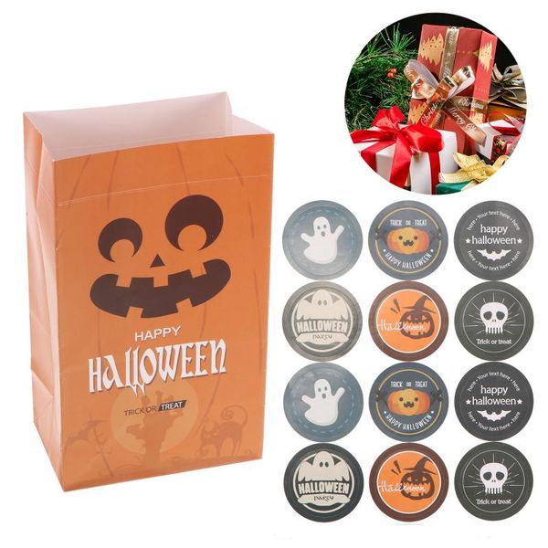 

gift wrap 12pcs halloween paper bags with stickers trick or treat goody gags party favor candy decoration
