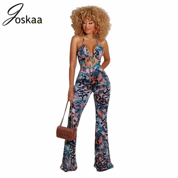 

joskaa 2021 women's jumpsuits summer backless spaghetti straps hollow out tight one piece tie-dye romper printing strap & rompers, Black;white