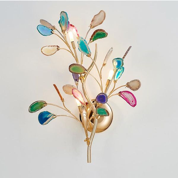 

wall lamp modern agate decor lights lighting color carnelian branches living room bedroom bedside interior