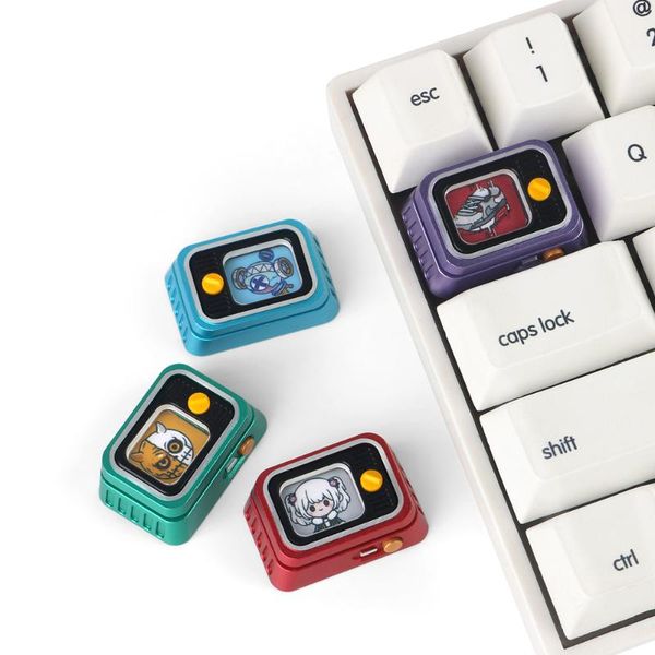 

keyboards po design removable tab keycaps for cherry mx switch mechanical keyboard m.7 aluminum alloy anode metal magnet key caps