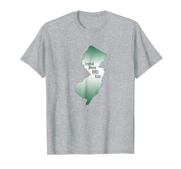 

central jersey does exist state shape t-shirt, White;black