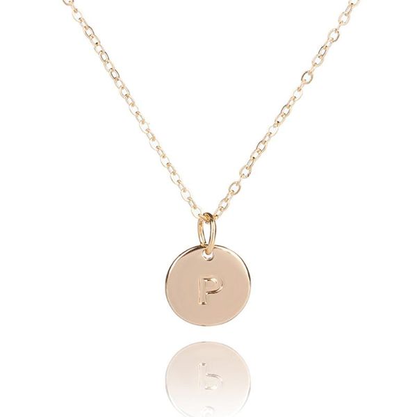 

pendant necklaces fashion simple letter round chain necklace women's jewelry party gift name for women, Silver
