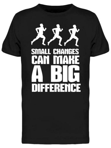 

small changes design tee men's -image by shutterstock, White;black