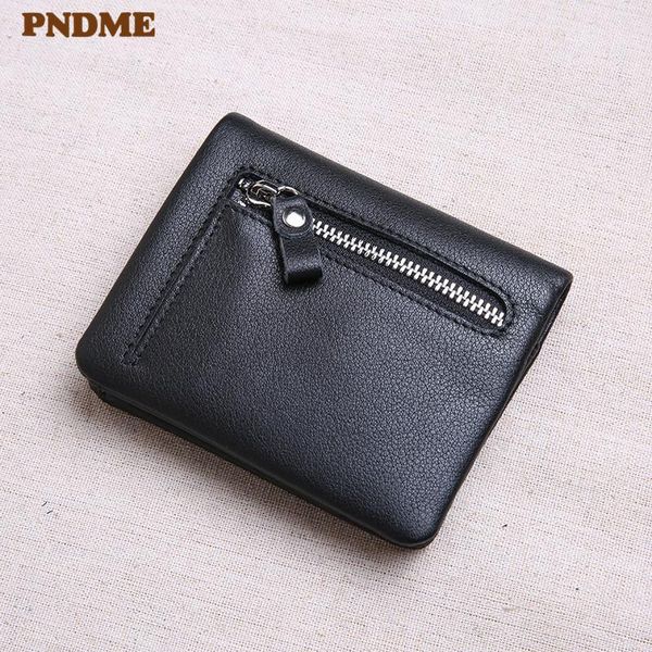 

wallets pndme fashion genuine leather men's small wallet casual designer natural real cowhide women's black card holder mini coin, Red;black