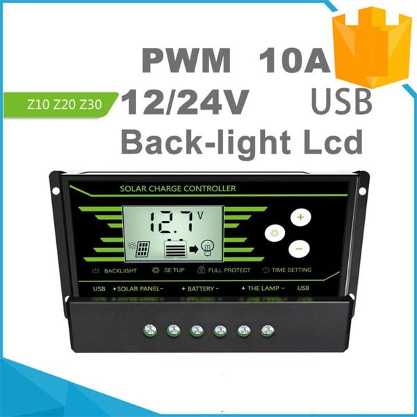 

smart home control 10a20a30a solar controller 12v with backlight dual usb output lcd charging stabilizer data storage
