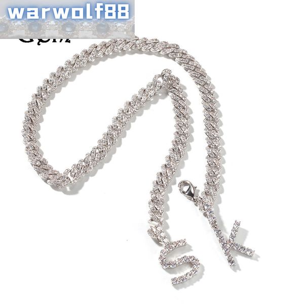 

18k row diamond zircon jewelry a of letters is popular in hip hop, Black