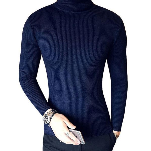 

men's sweaters turtleneck sweater autumn winter solid color casual mens slim fit brand knitted pullovers, White;black