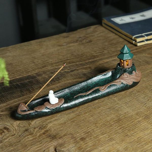

for insense sticks holder lighthouse with led light incense base ceramic monk set living room ornaments zen burner fragrance lamps