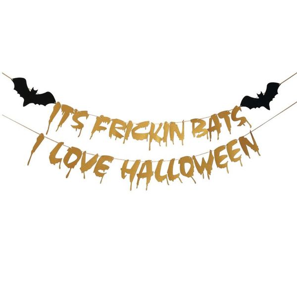 

party decoration i love halloween horror bat bunting flag props ghost banner garland supplies