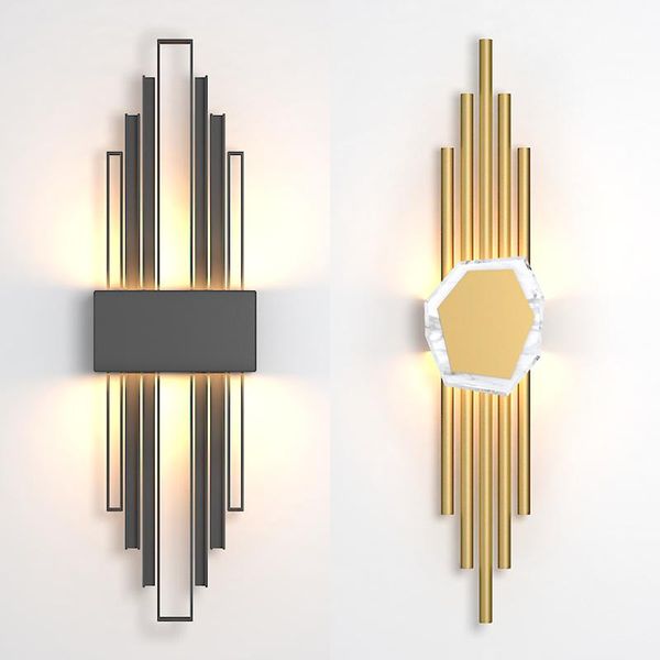 

wall lamps nordic luxury lamp fashion black gold bedroom lighting modern creative led decoration living room tv background