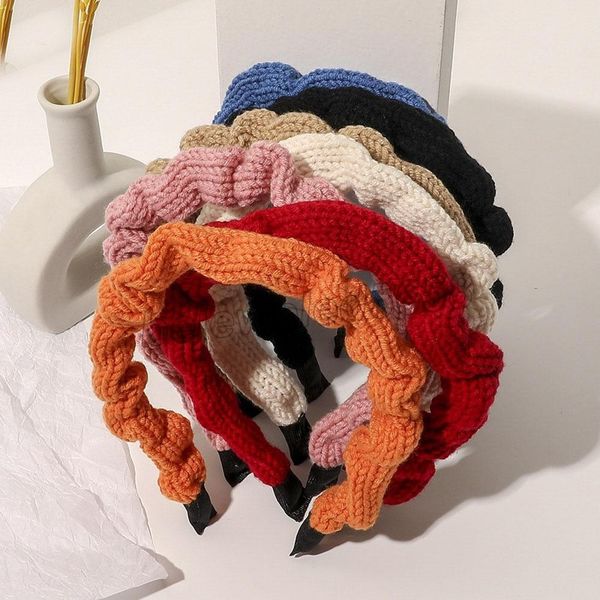 

vintage bohemian wool knitted hairband headband headwear hair accessories, Silver