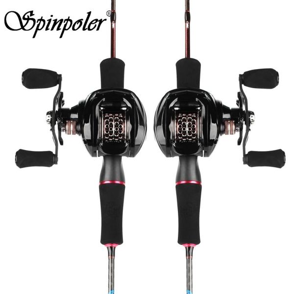 

spinpoler baitcasting fishing combo, includes rod & reel, lightweight 1.8m trout rod, 6.3:1 baitcast canvas bag reel combo