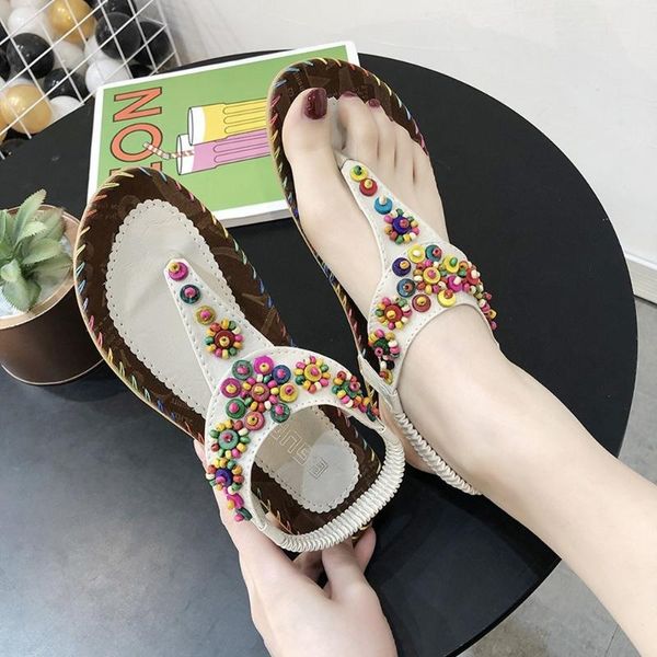 

sandals 2021 summer flats bohemian anti-slip casual female platform lady retro shoes women's wedge orthopedic, Black