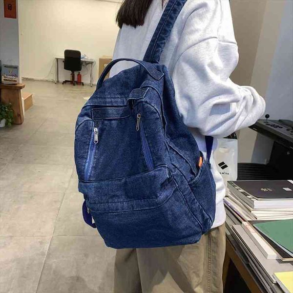 

denim women backpack retro travel bagpack large capacity backbag college student school bags for teenager girls rugtas