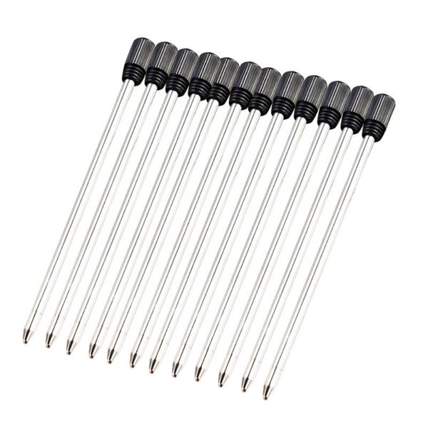 

12pcs ballpoint pen refills for cross pens fine point metal refill 7cm office school stationery - black ink, Black;red