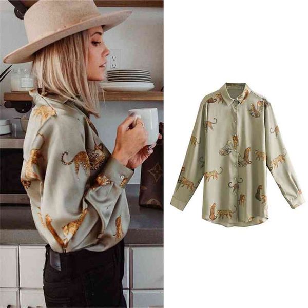 

snican leopard print women shirts satin long sleeve formal office ladies blouse za camisa vintage camisas mujer invierno 210719, White