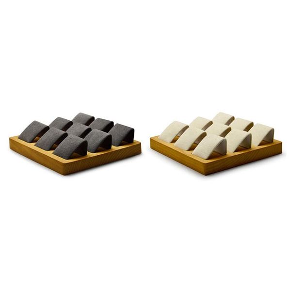 

jewelry pouches, bags fanxi 2 pcs wooden earring storage card holder, display ring necklace box, black & apricot, Pink;blue