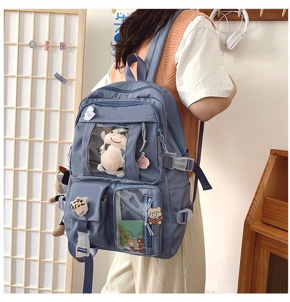 

backpack j3701- leisure multi-function trend solid color large capacity