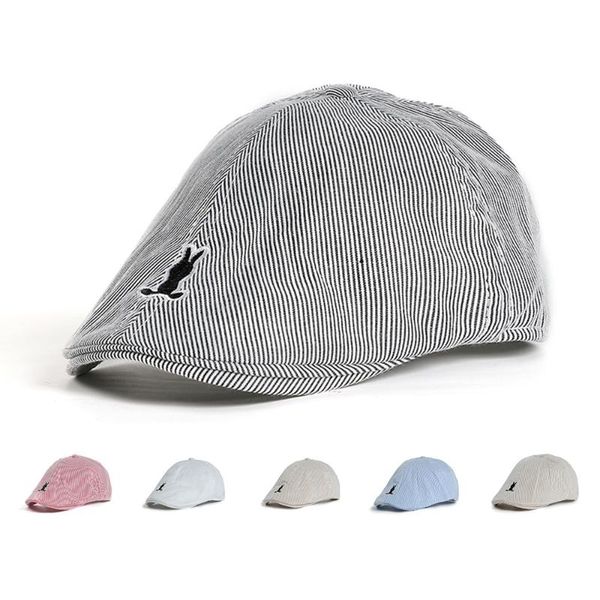 

cute striped kids baby beret hat cotton boy girl hats infant toddler beanie cap children summer sun baseball caps &, Yellow