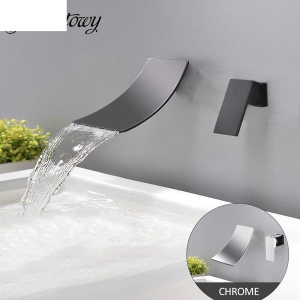 

chrome matte black natural waterfall water faucet washbasin sink mixer wash basin bathroom in wall installation faucets