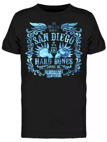 

san diego, hard bones tee men's -image by shutterstock, White;black